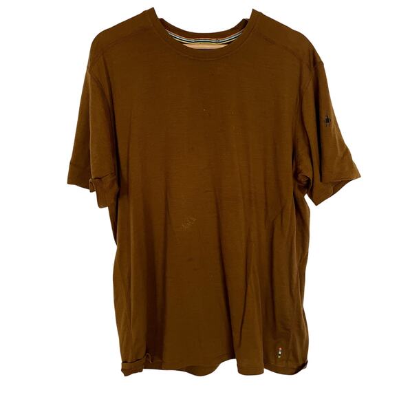 Smartwool brown men's short sleeved t-shirt size XL summer shirt FLAWS - Picture 1 of 6